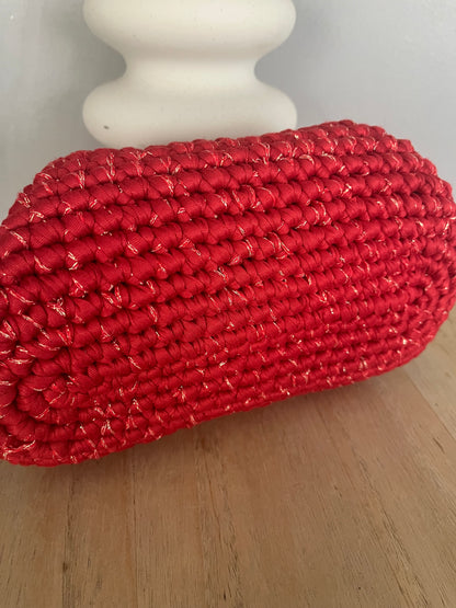 Sac Stéphanie rouge et fil doré au crochet — photo 6