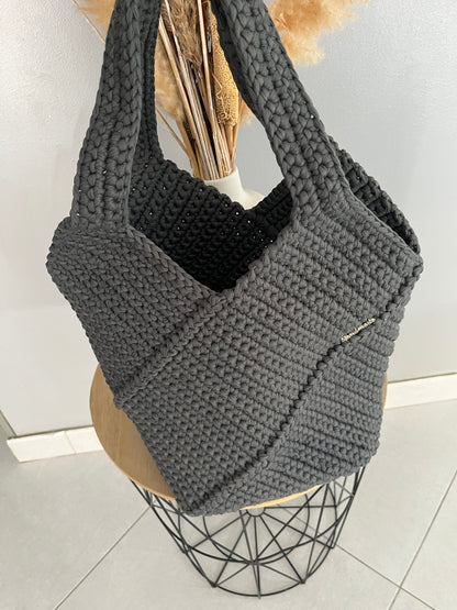 Sac Mimie gris anthracite au crochet — photo 2