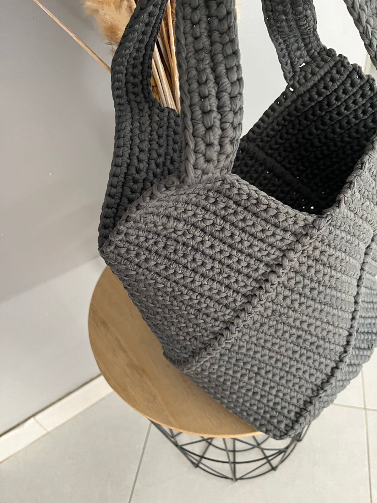 Sac Mimie gris anthracite au crochet — photo 5