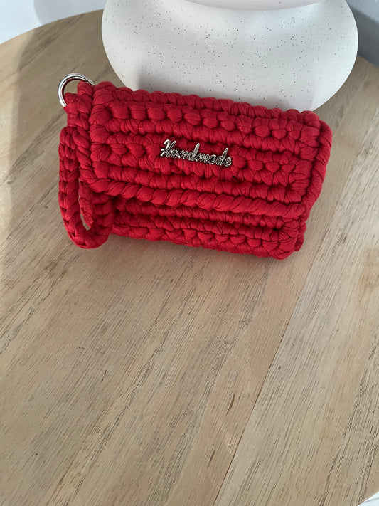 Porte-monnaie Navy fait main au crochet