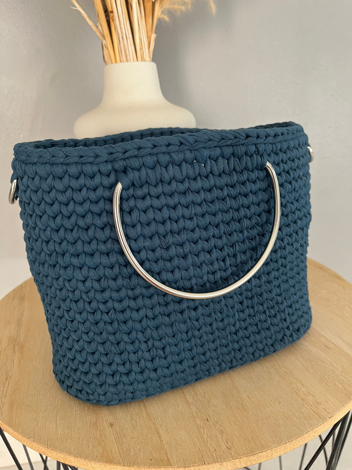 Sac Cynthia bleu denim au crochet — photo 5